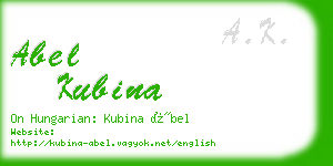 abel kubina business card